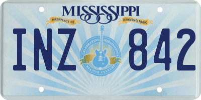 MS license plate INZ842