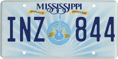 MS license plate INZ844
