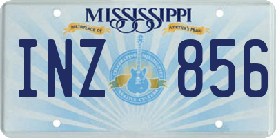 MS license plate INZ856