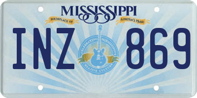 MS license plate INZ869