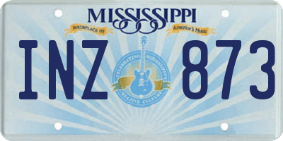 MS license plate INZ873