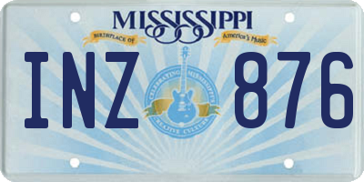MS license plate INZ876