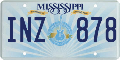 MS license plate INZ878