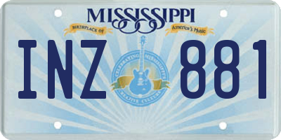MS license plate INZ881
