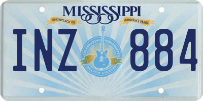 MS license plate INZ884