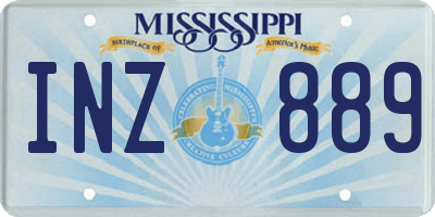 MS license plate INZ889