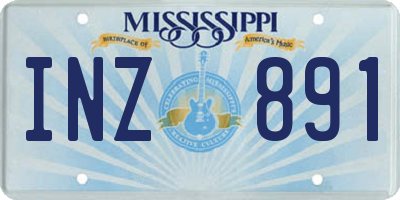 MS license plate INZ891