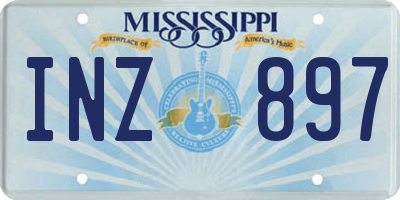 MS license plate INZ897