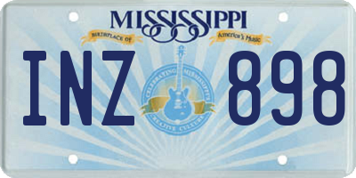 MS license plate INZ898