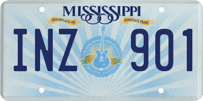 MS license plate INZ901