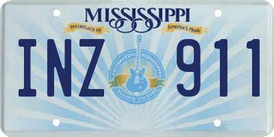MS license plate INZ911