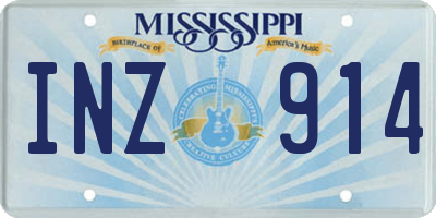 MS license plate INZ914
