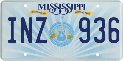 MS license plate INZ936