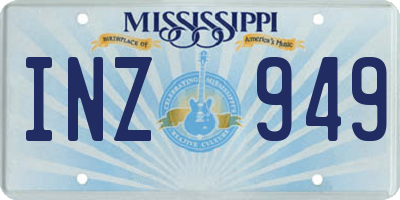 MS license plate INZ949