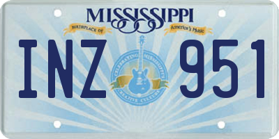 MS license plate INZ951