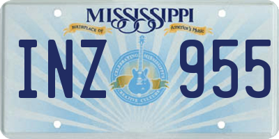 MS license plate INZ955