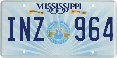 MS license plate INZ964