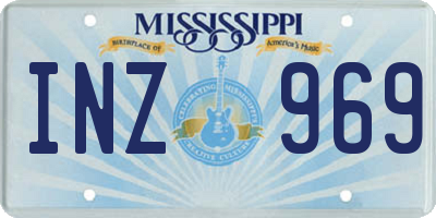 MS license plate INZ969