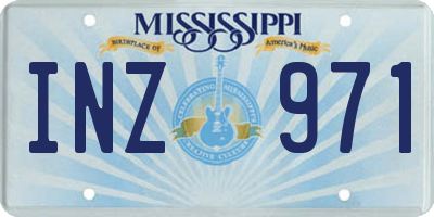 MS license plate INZ971
