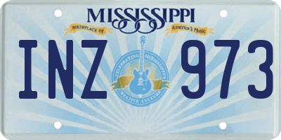 MS license plate INZ973