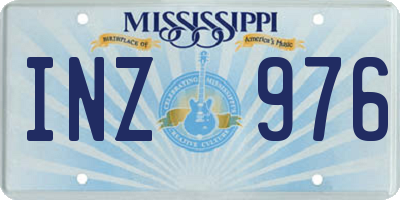 MS license plate INZ976