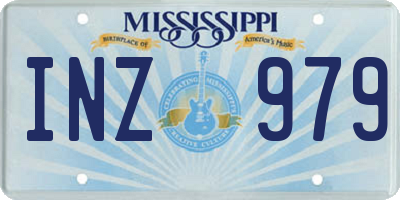 MS license plate INZ979