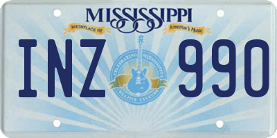 MS license plate INZ990