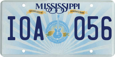 MS license plate IOA056