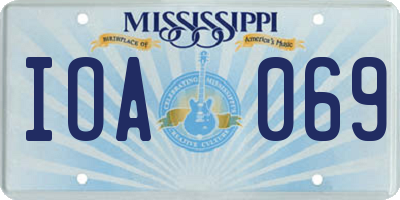MS license plate IOA069