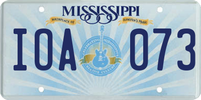 MS license plate IOA073