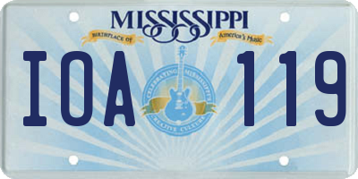 MS license plate IOA119