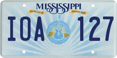 MS license plate IOA127