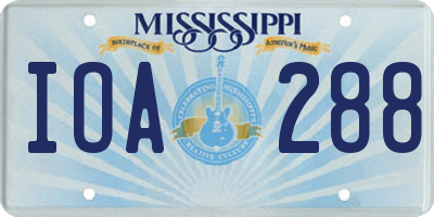 MS license plate IOA288