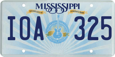 MS license plate IOA325