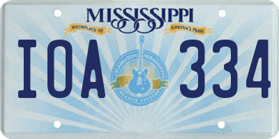 MS license plate IOA334