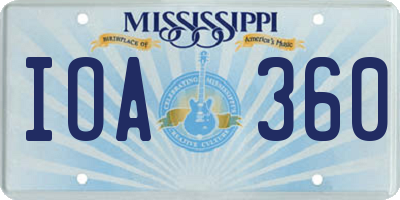 MS license plate IOA360