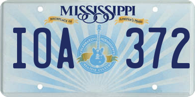 MS license plate IOA372
