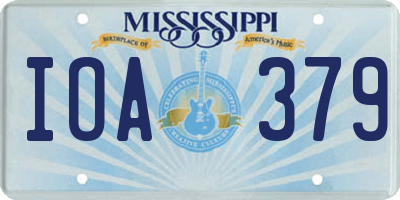 MS license plate IOA379