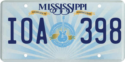 MS license plate IOA398