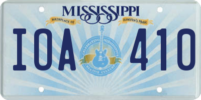 MS license plate IOA410