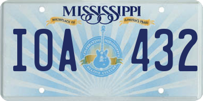 MS license plate IOA432