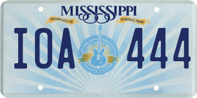 MS license plate IOA444