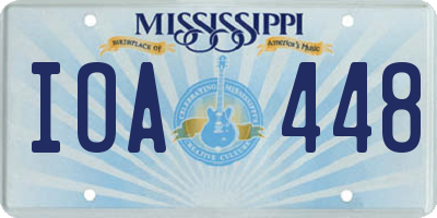 MS license plate IOA448