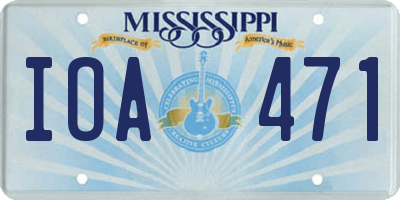 MS license plate IOA471
