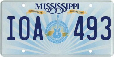 MS license plate IOA493