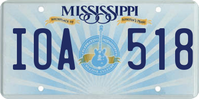 MS license plate IOA518