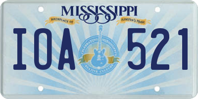 MS license plate IOA521
