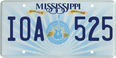 MS license plate IOA525