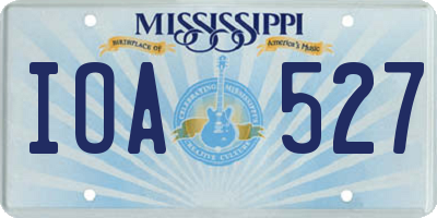 MS license plate IOA527