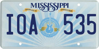 MS license plate IOA535